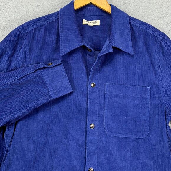 Madewell Other - Madewell Shacket Shirt Adult Medium Blue Corduroy Button Up Jacket Pocket Mens